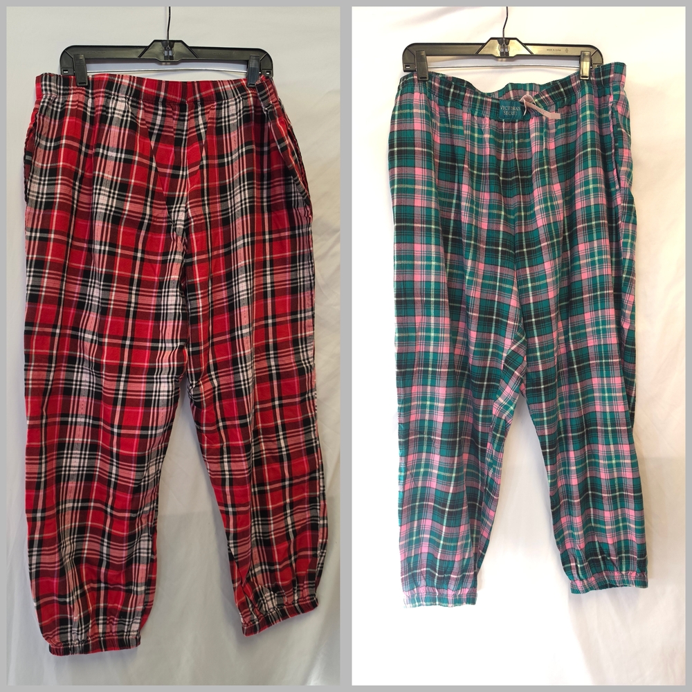 Women's Plaid Flannel Lounge Pants - Red & Green
